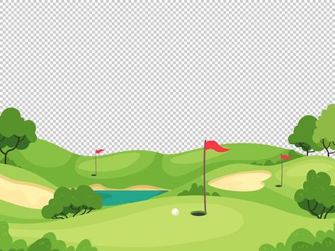 Golf background. green golf course with ... | Premium Vector Golf Nursery, Golf Logo Design, Golf Flag, Golf Poster, Golf Logo, Team Badge, Background Green, Card Poster, Retro Vector