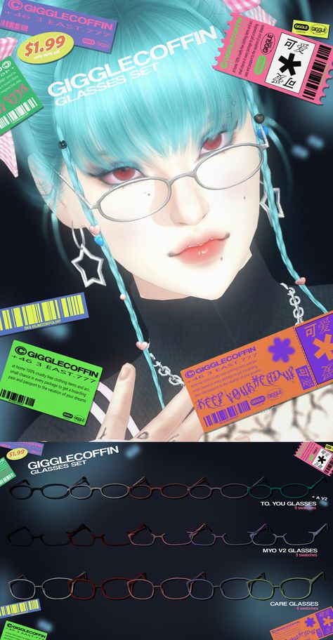 Sims 4 Cc Glasses With Chain, Y2k Glasses Sims 4 Cc, Sims 4 Circle Glasses, Eyepatch Sims 4 Cc, Sims 4 Bayonetta, Sims 4 Bayonetta Glasses, Bayonetta Sims 4 Cc, Sims4 Glasses Cc, Sims 4 Cc Office Siren