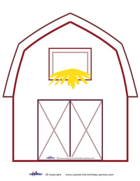 You can use this design in many creative ways. For example, you can print it on colored paper or print on white paper and let your kids color it in, a... Farm Classroom Theme, Barn Crafts, Paper House Template, Farm Theme Preschool, Farm Animal Crafts, Quiet Book Templates, Animal Art Projects, Animal Templates, Barn Animals