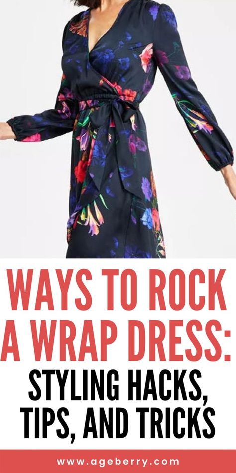 Discover the ultimate guide on how to style and rock a wrap dress like a pro with these styling hacks, tips, and tricks. Learn how to accentuate your body shape, mix and match accessories, and create versatile looks for any occasion. Whether you're looking for a casual daytime outfit or a chic evening ensemble, these techniques will take your wrap dress game to the next level. Dive into the world of wrap dresses and elevate your wardrobe with these expert styling tips. Wrap Dress With Scarf, Wrap Evening Dress, Navy Wrap Dress Outfit, Wrap Dress With Boots, How To Tie A Wrap Dress, Black Wrap Dress Outfit, Wrap Dress Styling, Wrap Dress Winter, Classy Wrap Dress