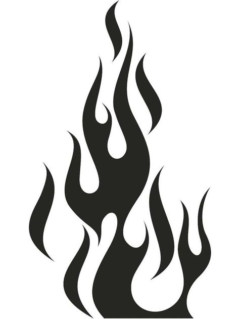 Fire Stencil Templates, Flame Stencil Templates Free Printable, Airbrush Stencils Templates Free, Flame Tattoo Stencil, Printable Tattoo Designs Stencil, Fire Outline, Fire Clothing, Drawing Flames, Stencils Printables Templates