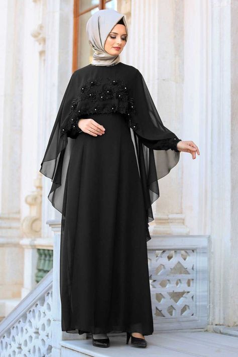 Black Hijab, Muslim Wedding Dresses, Big Size Dress, Mode Abaya, Muslim Fashion Dress, Muslim Dress, Muslimah Fashion Outfits, Black Evening Dresses, Hijab Dress