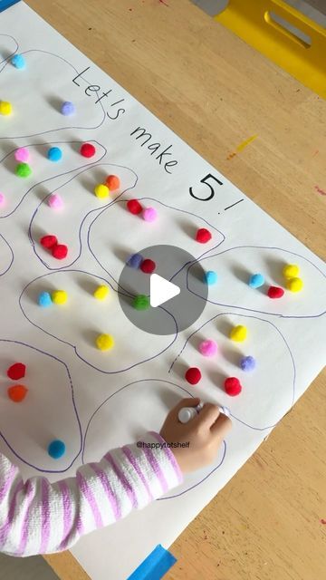 Fynn Sor | Happy Tot Shelf on Instagram: "Try this easy math activity for your little ones to master counting and subitising! Subitising is the ability to immediately recognise a number of things without counting. This early numeracy skill helps children to count at speed and build a strong number sense.  🔢 Perfect for ages 3 to 6. For ages 3 to 4, group 2 to 3 pompoms. For ages 5 to 6, group 4 to 6 pompoms.  ❤️ Want more delightful learning adventures? Follow @happytotshelf for a treasure trove of creative learning ideas for kids!  . . #learningisfun #handsonlearning #homelearning #preschoolactivities #mathforkids #funmath #preschoolmath" Number 5 Activity For Preschoolers, Number 6 Activities, Numeracy Activities For Toddlers, Number 5 Activities, Number 5 Activity, Activities For Kindergarten Children, Easy Math Games, Math Activities For Toddlers, Early Numeracy