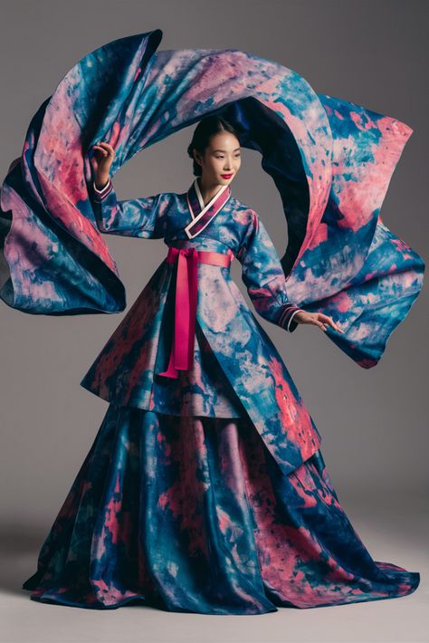 Hanbok’s Abstract Beauty Traditional South Korean Clothing, Korean Hat Traditional, Hanfu Inspired Fashion, Elemental Outfits, Hanbok Design, Beautiful Hanbok, Korean Heritage, Korean Traditional Dress Hanbok, Asian Traditional Fashion