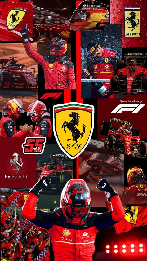 Carlos Sainz Scuderia Ferrari Wallpaper Collage F1 Scuderia Ferrari Wallpaper, Ferrari Wallpaper, Aesthetic Car Accessories, Formula 1 Iphone Wallpaper, Tokyo Drift Cars, Tokyo Drift, F1 Wallpaper Hd, Rolls Royce Wraith, Formula 1 Car Racing