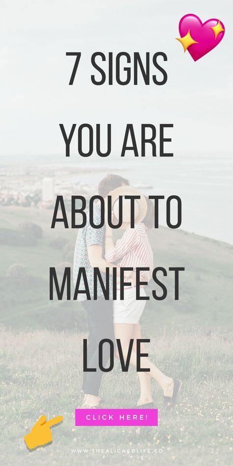 Are you trying to MANIFEST love? And wondering if love is on its way to YOU? Find out with these 7 signs that your romantic manifestation is happening! | thealignedlife.co | law of attraction, relationship, specific person | #thealignedlife #manifestation #love Manifest Soulmate, Manifest Love, Law Of Attraction Love, Relationship Psychology, Money Magnet, Relationship Help, Manifestation Law Of Attraction, Law Of Attraction Affirmations, Finding True Love