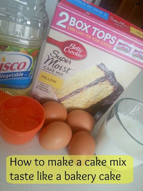 HOW TO MAKE A CAKE MIX TASTE LIKE A BAKERY CAKE | The Better Baker | Bloglovin’ Cake Mix Better, Doctored Cake Mix Recipes, Yellow Cake Mix Recipes, Bakery Style Cake, Cake Mix Doctor, Box Cake Recipes, Boxed Cake Mixes Recipes, Nursing Cake, Whiskey Cake