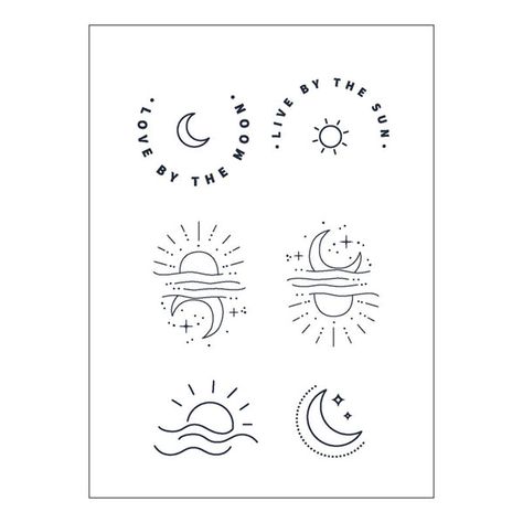 Moon Star Tattoo, Tattoo Sonne, Tattoo Sun, Moon Sun Tattoo, Totem Tattoo, One Line Tattoo, Minimal Tattoos, Tarot Tattoo, Love By The Moon