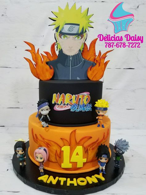 Naruto cake Naruto Cakes Birthdays, Naruto Cake Ideas Birthdays, Naruto Birthday Cake, Naruto Party Ideas, Boys Bday Cakes, Naruto Cake, Bolo Naruto, Chinese Birthday, Naruto Birthday