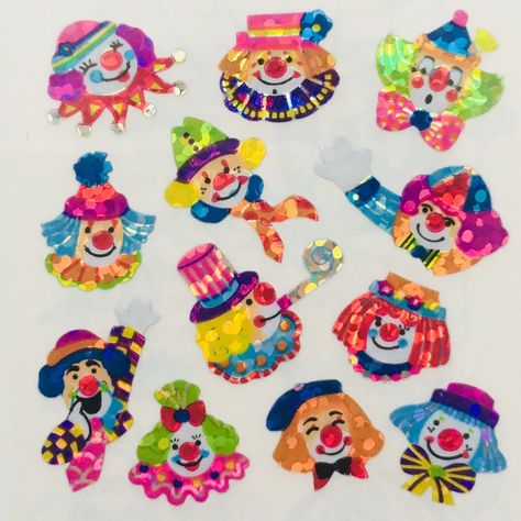 colorful clown stickers Clown History, Clown Aesthetic, Clown Sticker, Cute Clown, Clowning Around, Kid Core, Cute Aesthetic, Pics Art, Sticker Collection