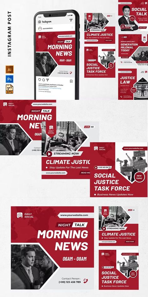 Instagram News Post Design, News Social Media Post, News Layout Design, News Instagram Post, News Layout, Facebook News, Graphic Design Infographic, Climate Justice, Design Infographic