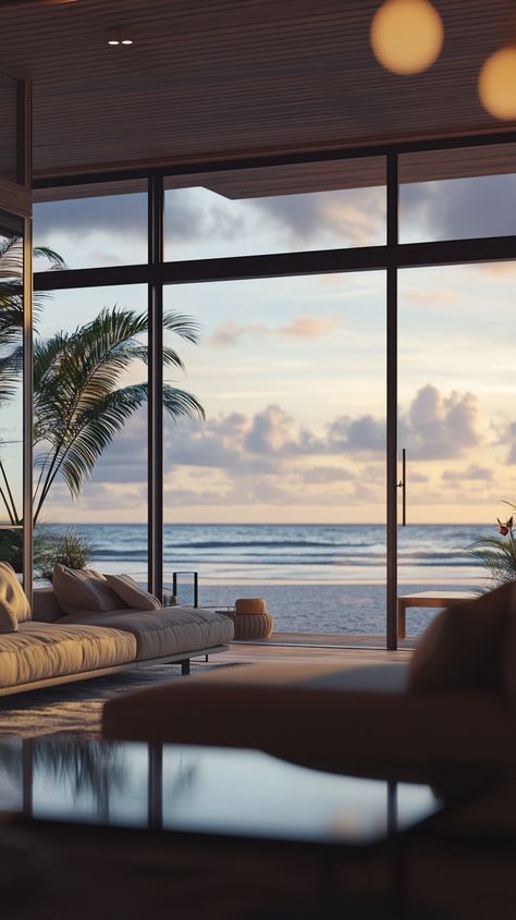 Modern Beachfront House with Floor to Ceiling Windows overlooking the Sea Modern Beachfront House, Beachfront House, Floor To Ceiling, Floor To Ceiling Windows, Ocean Views, Ceiling Windows, Coastal Living, Ocean View, The Sea