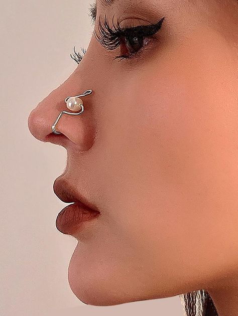 Nose Cuff, Presents For Best Friends, Nose Clip, Daughter Mother, Copper Style, Nose Jewelry, Sweetest Day, Pearl Charms, June Birth Stone