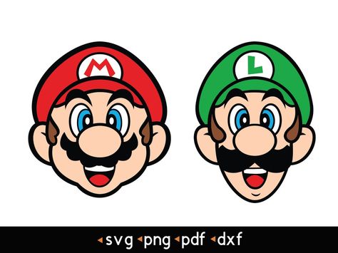 Mario Und Luigi, Mario Svg, Mario Y Luigi, Mario E Luigi, Mario Birthday Party, Super Mario Party, Mario Birthday, Color Making, Character Graphic