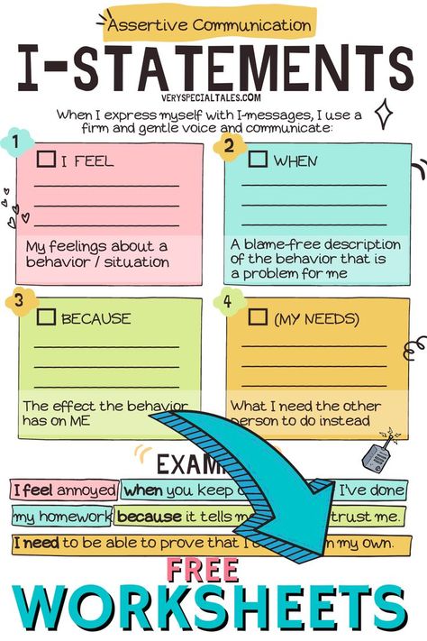 I Messages Counseling, You Statements, Family Communication Skills, Act Skills Worksheets, Counseling Activities Communication, Activities For Communication Skills, Family Therapy Interventions Communication, I Vs You Statements, Healthy Communication Worksheets