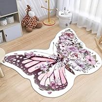 Girls Bedroom Pink, Pink Dorm Room Decor, Pink Dorm Rooms, Movie Night Decorations, Butterfly Rug, Game Area, Pink Dorm, Butterfly Room, Bedroom Pink