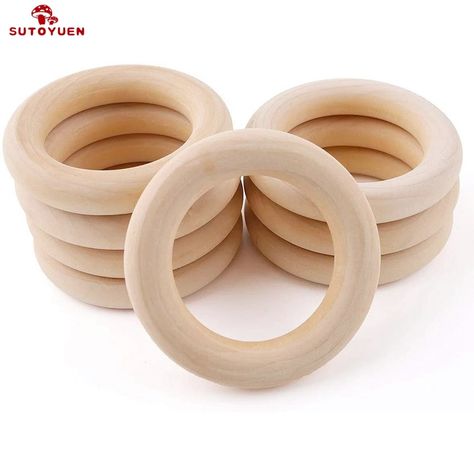 Cheap Baby Teethers, Buy Quality Mother & Kids Directly from China Suppliers:Sutoyuen 50pcs Natural Wood teething beads Wooden Ring for Teethers DIY wooden Jewelry Making Crafts 40/50/55 / 70mm Enjoy ✓Free Shipping Worldwide! ✓Limited Time Sale ✓Easy Return. Diy Wooden Jewelry, Diy Teethers, Wood Teethers, Wooden Teething Ring, Teething Beads, Baby Teether Toys, Baby Teething, Wood Circles, Wood Accessories