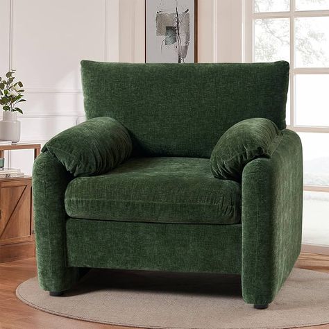 Amazon.com: CDCASA Oversized Accent Chair, Chenille Mid Century Modern Armchair Set of 1, Comfy Extra Large Seat Reading Single Sofa Chairs for Bedroom Living Room, Terracotta : Home & Kitchen Velvet Chairs Living Room, Oversized Accent Chair, Chairs For Bedroom, Green Accent Chair, Comfy Reading Chair, Armchair Bedroom, Retro Armchair, Comfortable Accent Chairs, Office Armchair