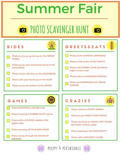 County Fair Photo Scavenger Hunt Free Printable - Preppy & Periwinkle State Fair Scavenger Hunt, County Fair Scavenger Hunt, Fair Scavenger Hunt, College Club, To Do Checklist, Photo Scavenger Hunt, Photo A Day Challenge, Summer Fair, Scavenger Hunt For Kids