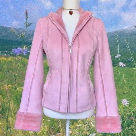 Barbie pink penny lane coat ☽༓･*˚⁺‧͙ faux fur trim... - Depop Pink Coat Aesthetic, Coat Aesthetic, Pink Fur Jacket, Coquette Winter, Pink Fur Coat, Penny Lane Coat, Fur Coat Vintage, Grunge Fairy, Pink Fur