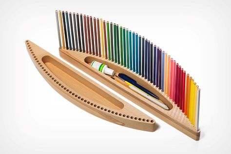 Color Pencil Organization, Pencils Holder, Colored Pencil Holder, Wooden Pencil Holder, Gifts For Artists, Wood Pencil Holder, Painter Gifts, Beginner Artist, Scissors Design