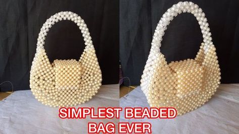 Round Beaded Bag, Hand Beaded Bag, Bead Crafts Diy, Photography Bags, Diy Bag Designs, Sachet Bags, Beaded Necklace Diy, Beaded Jewelry Tutorials, Pearl Bag