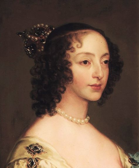 1600s Hairstyles, Henrietta Maria, Crown Painting, Roman Hairstyles, Anthony Van Dyck, Victorian Hairstyles, Hm The Queen, Art Hair, English Royalty