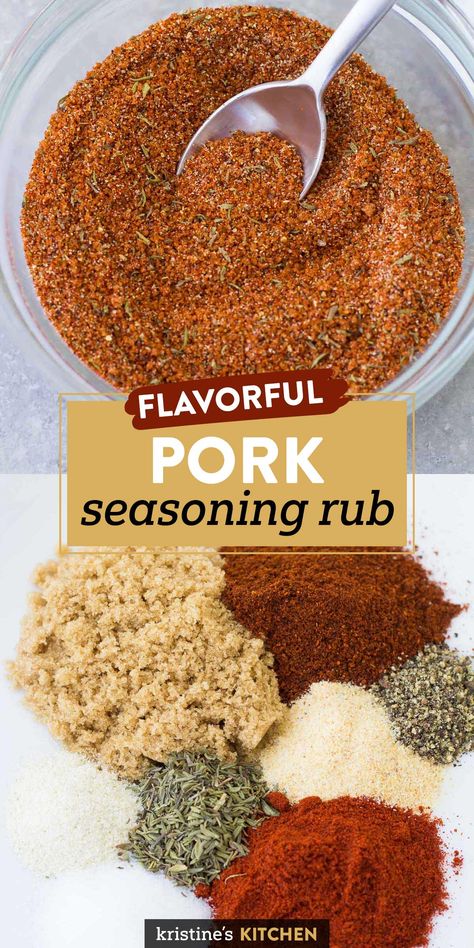 Pork Dry Rub Recipe, Pork Rub Seasoning, Pork Dry Rub, Pork Rub Recipe, Pulled Pork Seasoning, Pork Dry Rubs, Rub Seasoning, Pork Spices, Pork Chop Seasoning