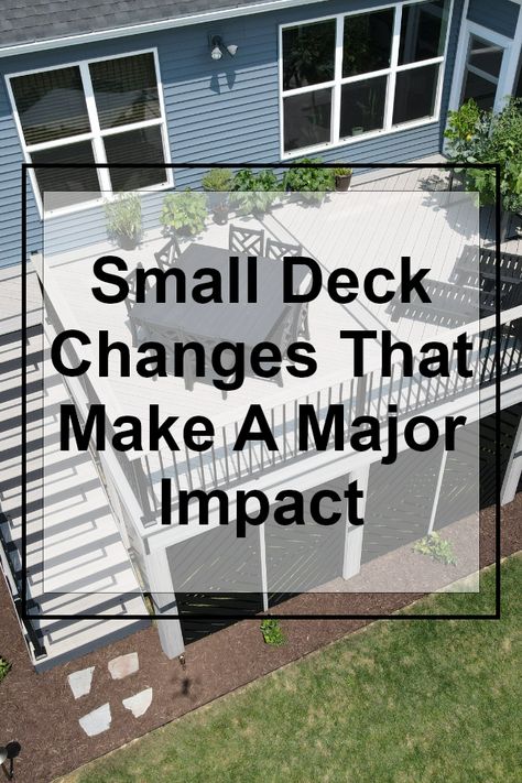 Deck Stairs Landing, Simple Deck Designs, Small Deck Designs, Back Deck Designs, Deck Upgrade, Small Backyard Decks, Deck Furniture Layout, Two Level Deck, Deck Addition