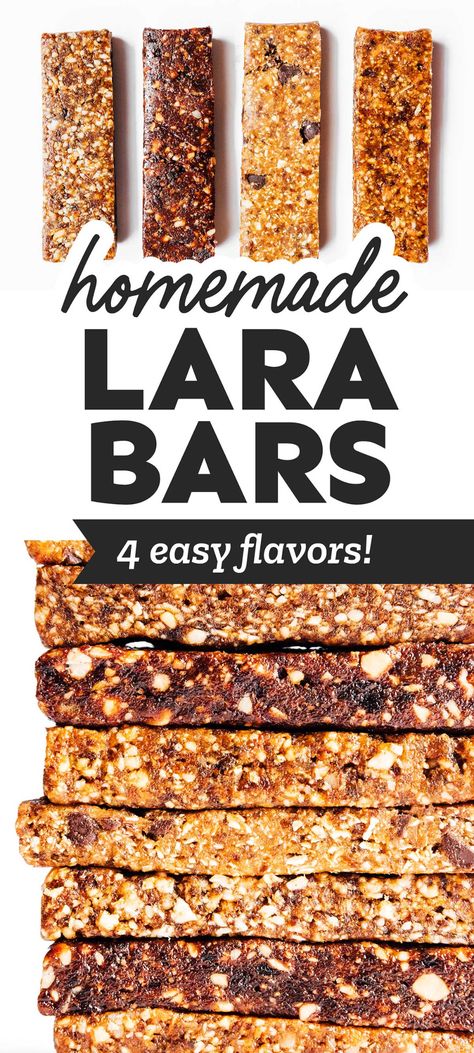 Homemade Lara Bars, Lara Bars Recipe, Homemade Larabars, Energy Bars Recipe, Healthy Snack Bars, Granola Recipe Bars, Lara Bars, Healthy Bars, Energy Bar