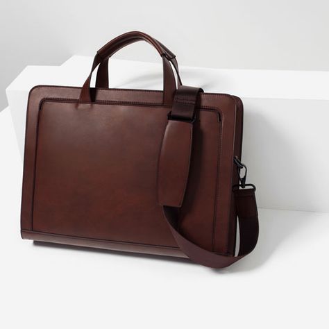 Office Bags For Men, Formal Bag, Men's Office, Leather Briefcase Men, Modern Men, Office Bag, Leather Laptop Bag, Leather Handbags Women, Zara Man