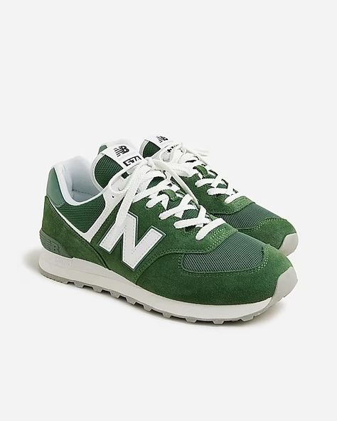 Women's Clothing - Sneakers Shoes | J.Crew Green New Balance, Green Sneakers, New Balance 574, Knit Sneakers, Sneakers For Women, New Balance Sneakers, New Balance Women, Retro Sneakers, How To Make Shoes