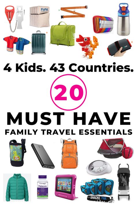 4 Kids, 43 Countries, 20 Travel Essentials for Kids | Local Passport Family Travel Hacks Kids, Travel Countries, Kids Travel Activities, Travel Essentials For Kids, International Travel Essentials, Kids Checklist, Family Travel Hacks, Flying With Kids, Travel Preparation