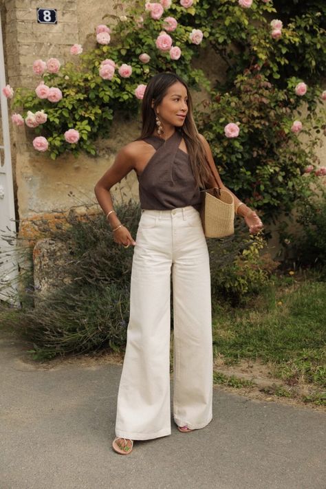 Sincerely Jules Style, Brunch Outfit Spring, European Fashion Summer, Julie Sarinana, Off White Jeans, Neutral Dresses, Brunch Date, Effortless Outfit, Sincerely Jules