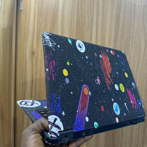 Space themed skin for a dell laptop Laptop skins are available for all laptop models #laptopskins #spaceart #laptopstickers💻 Laptop Painting Ideas, Laptop Design, Dell Laptop, Texture Graphic Design, Dell Laptops, Skin Laptop, Doodle Art Designs, August 12, Laptop Skin