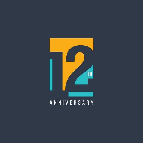 Anniversary Logo Design, Happy 12th Anniversary, Graphic Texture, 19th Anniversary, Company Anniversary, 13th Anniversary, 12th Anniversary, 11th Anniversary, Anniversary Logo