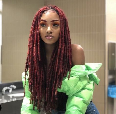 Red Dreadlocks, Red Dreads, Beautiful Dreadlocks, Short Locs Hairstyles, Faux Locs Hairstyles, Dreadlock Styles, Dreadlock Hairstyles, Hairstyles Braids, Hair Crush