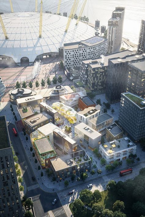 SelgasCano and 6a Architects are among eight studios creating buildings for a purpose-built design district at the heart of Greenwich Peninsula in London. District Architecture, Knight Dragon, Greenwich Peninsula, Architectural Fashion, Okayama, Design District, Architecture Presentation, Master Plan, London Design