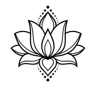 Lotus Doodle Simple, Hindu Flower Tattoo, Lotus Flower Outline Drawing, Lotus Stencil Templates, Lotus Line Art Tattoo, Lotus Flower Tattoo Outline, Lotos Flowers Drawing, Lotus Flower Tattoo Women, Simple Lotus Tattoo Design