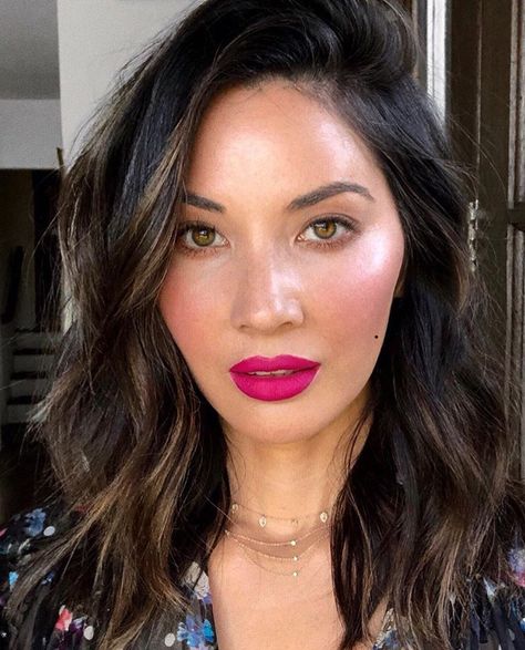 Laura Mercier lipstick Velour extreme matte Power Pink Lipstick Makeup, Beachy Waves Hair, Beautiful Stars, Hot Pink Lips, Face Products, Olivia Munn, Natural Glam, Layer Necklace, Pink Lipstick