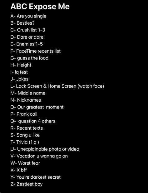 Fun game for 10-13 yr Games To Do On Facetime, What To Do In Facetime, Things To Do When Bored With Friends On Call, Fun Games To Play Over Facetime, Fun Games To Play With Bestie, Abc Expose Me Game, All Nighter Ideas On Facetime, Games To Play On Call With Friends, Abcs Expose You Game