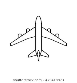 Black plane outline. Simple airplane line icon design Airplane Doodle Easy, Plane Doodle Airplane, How To Draw A Plane Easy, Plane Outline Tattoo, Plane Painting Easy, Airplane Outline Tattoo, Airplane Painting Easy, Easy Plane Drawing, Airplane Drawing Simple