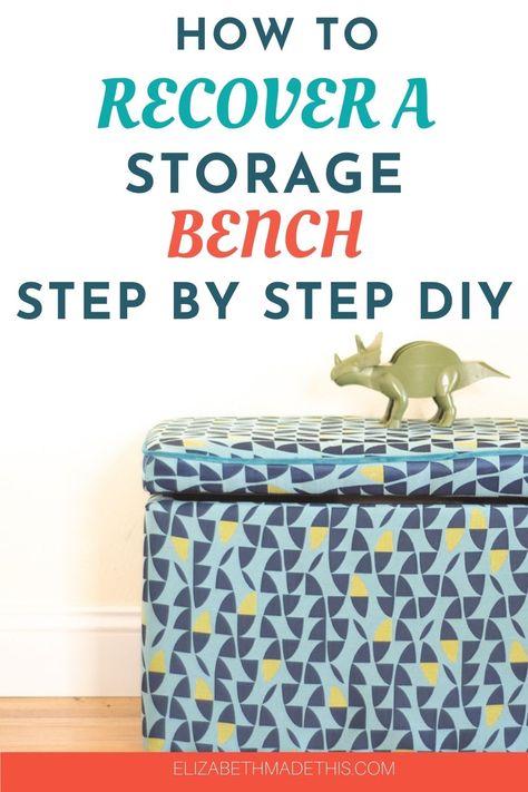 How to upholster a storage bench that'll make you smile - Elizabeth Made This How To Upholster, Upcycle Storage, Diy Upholstery, How To Clean Chrome, Staple Remover, Why Bother, Upholstery Tacks, Fabric Bench, Neutral Fabric