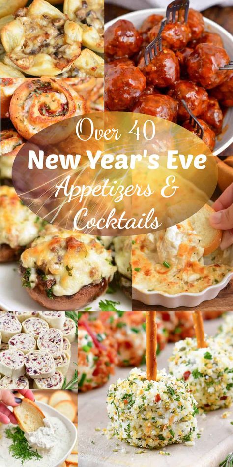 New Year's Eve Appetizer - Collection of Appetizers and Cocktails for NYE Easy Appetizers For New Years Eve Party, Appetizer For New Years Eve, Easy New Years Appetizers, New Years Apps Appetizers, New Year’s Party Appetizers, New Year’s Appetizers, New Year Finger Food Ideas, Nye Food Ideas Party Appetizers Easy, Appetizer For New Years Eve Party