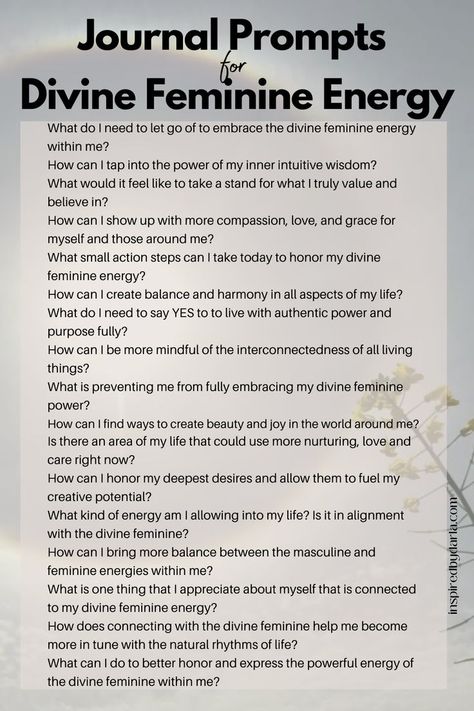 journal prompts for divine feminine energy How To Find Your Divine Feminine, Journal Prompts To Raise Vibration, How To Tap Into Spirituality, Feminine Energy Shadow Work Prompts, Journal Feminine Energy, Change Journal Prompts, Journal Prompts For Dark Feminine, Affirmations For Dark Feminine Energy, Journal For Women