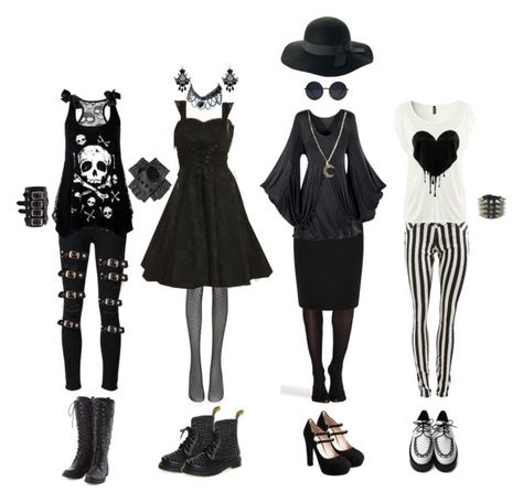 "Nu Goth #3" by queenstormrider ❤ liked on Polyvore featuring Paige Denim, Poizen Industries, SPANX, Wolford, Warehouse, Miu Miu, RetrÃ², Alkemie, claire's and vintage Goth Style, Types Of Clothes, Tokyo Street Fashion, Hipster Grunge, Goth Look, Estilo Rock, Le Happy, Style Sunglasses