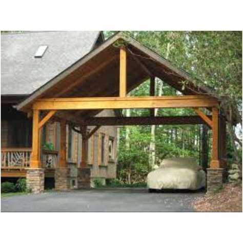 Carport en bois https://www.chaletdejardin.fr/carport/ Carport Addition, Wooden Carports, Carport Kits, Carport Plans, Carport Sheds, Free Building Plans, Living Pool, Build Your Own Shed, Roof Ideas