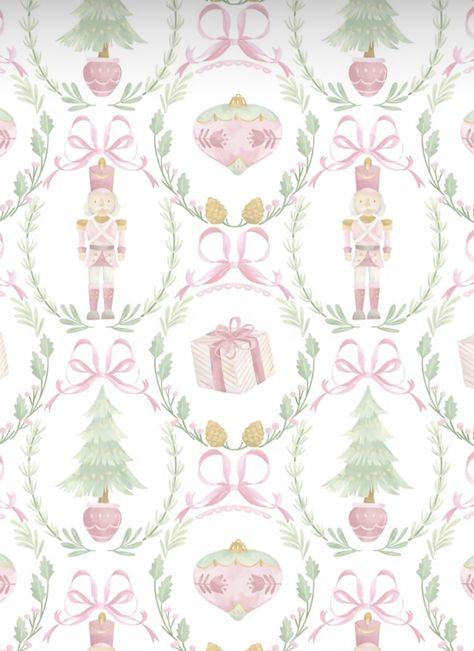 Christmas Wallapers Aesthetics Ipad, Xmas Preppy Wallpaper, Cute Ipad Wallpaper Christmas, Cute Christmassy Wallpapers, Wallpaper Backgrounds Ipad Christmas, Cute Nutcracker Wallpaper, Princess Christmas Aesthetic, Pink Nutcracker Christmas Wallpaper, Girly Christmas Background