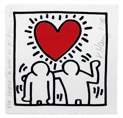 Keith Haring (1958-1990) Keith Haring Heart, Keith Haring Poster, Painting Clothes, James Rosenquist, Keith Haring Art, Haring Art, Claes Oldenburg, Jasper Johns, Heart Poster