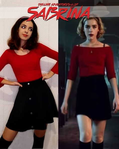 Dressing like Netflix TV show characters| ig: (@nicoledalipi) Halloween Costume Ideas Tv Shows, Serie Tv Outfit, Tv Show Outfits Ideas, Series Characters Costumes, Sabrina Netflix Outfits, Chilling Adventures Of Sabrina Costume, Tv Show Characters Costumes, Netflix Characters Outfits, Movie Character Inspired Outfits